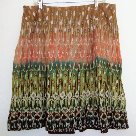 SUNNY LEIGH Colorful Cotton Skirt  Size 16 - Picture 3 of 3